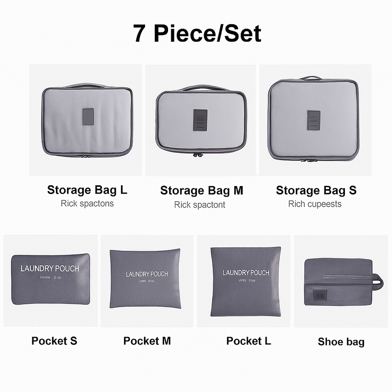 Kit 7 Bolsas Organizadoras