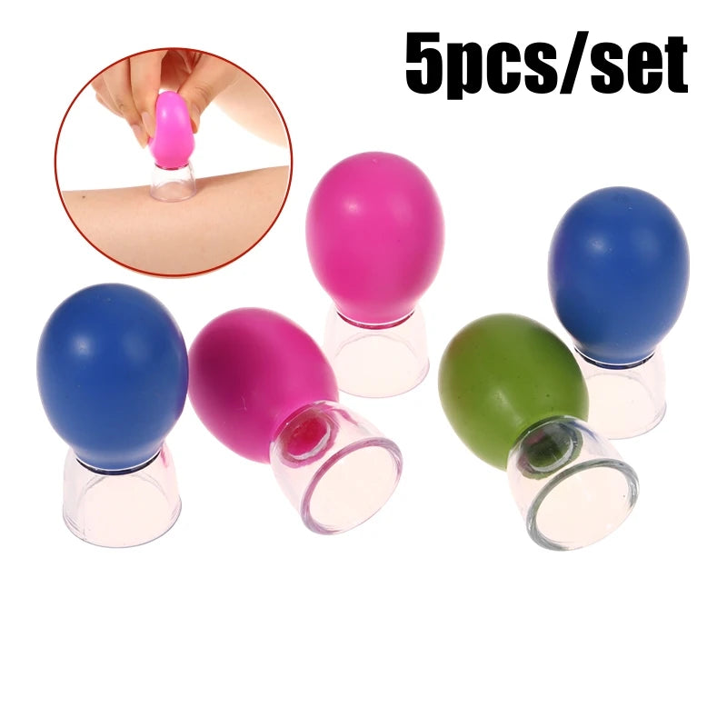 Kit de 5 peças de ventosas de silicone para massagem.